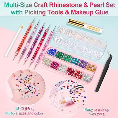 Face Gems Self Adhesive Face Rhinestones For Makeup Festival Face Jewels,  Stick On Pearls Hair Gems, Pearl Rhinestones Stickers With Tweezer For Face
