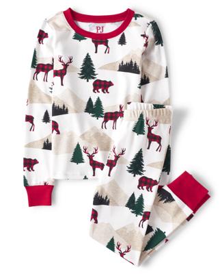 Unisex Kids Matching Family Christmas Long Sleeve Thermal Buffalo Plaid  Snug Fit Cotton Pajamas