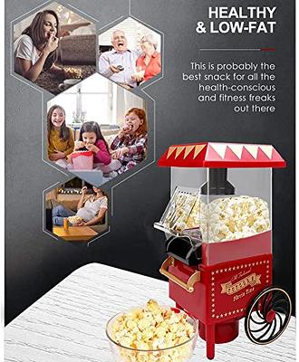 VAlinks Hot Air Popcorn Machine, Popcorn Maker, 1200W Home Electric Popcorn  Popper with Kernel Measuring Scoop, Healthy Oil-Free & BPA-Free for Home