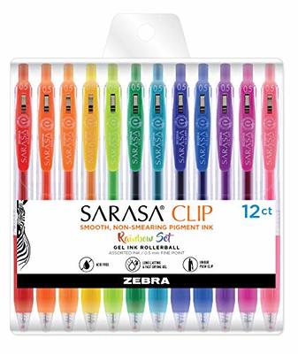 Zebra Pen ClickArt Retractable Marker Pen, Fine Point, 0.6mm, Assorted  Light Ink Colors, 12-Pack