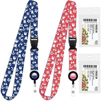 4 Pack Cruise Lanyard for Cruise Ship Cards, Retractable Cruise