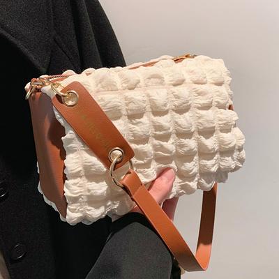 White Sinia woven-panel leather cross-body bag