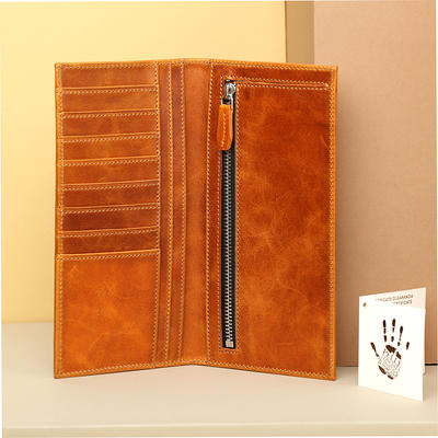 Personalized Top Grain Leather Wallet Hand Crafted Zippered 