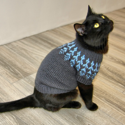 Black Hand-Knitting Jacquard Pullover