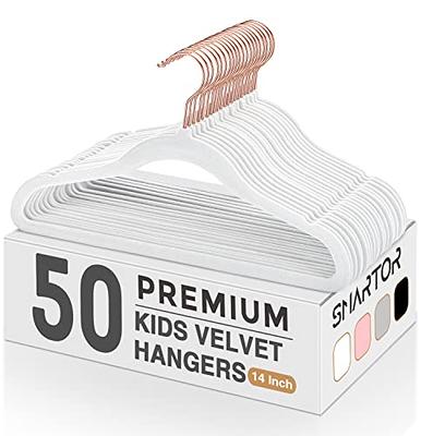 Smartor Kids Velvet Hangers 50 Pack, 14'' Inch Premium Non Slip Kids Felt  Hangers for Closet, Space Saving Toddler Clothes Hanger for Youth's  Childrens' Clothes Shirts, Pants, Dresses - White - Yahoo Shopping