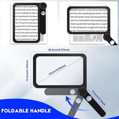 Folding Handheld Magnifying Glass with Light, 3X Large Rectangle Reading  Magnifier with Dimmable LED for Seniors with Macular Degeneration,  Newspaper, Books, Small Print, Lighted Gift for Low Visions - Yahoo Shopping