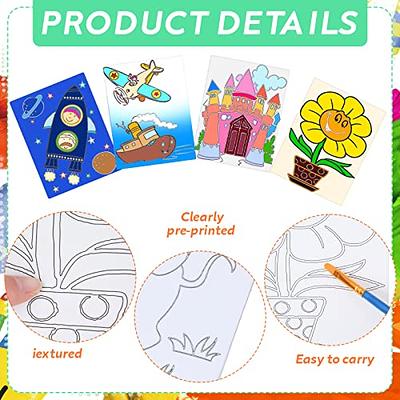  ORIGACH 2 Pack Pre Drawn Canvas Painting Kit Afro Butterfly  Girl Pre Drawn Stretched Canvas Kit for Painting for Kids DIY Paint Party  Favor