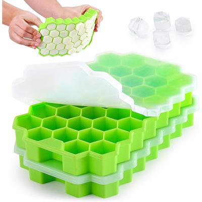 Silicone Ice Cube Trays with Lid for Freezer 3 Pack, Annaklin 12-Grid Easy  Release Stackable