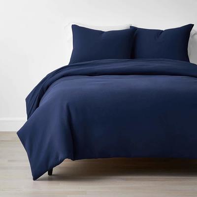 Classic Easy-Care Jersey Knit Waterproof Fitted Bed Sheet - Blue, Size Full, Cotton | The Company Store