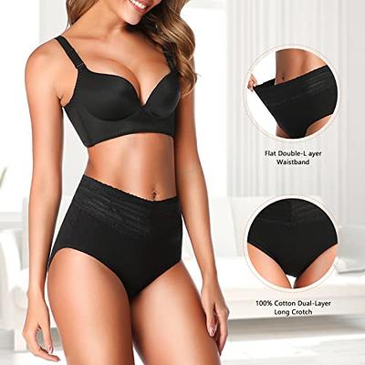 UMMISS Brief for Women, Cotton Solid Stretch High Waist Full Coverage Underwear  Panties,Multi,S at  Women's Clothing store
