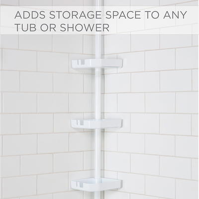 Bath Bliss White Plastic 2-Shelf Hanging Shower Caddy 4.33-in x 12.6-in x  27.17-in in the Bathtub & Shower Caddies department at