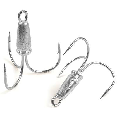 Snagging Hooks Weighted Treble 2pcs/Pack 6/0-2pcs, Silver