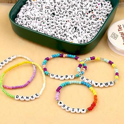 Flat Round Acrylic Beads Necklaces Bracelets Number Beads 4x7mm
