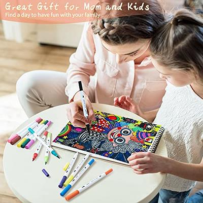  Eglyenlky 80 Markers Coloring Books for Adults, Dual