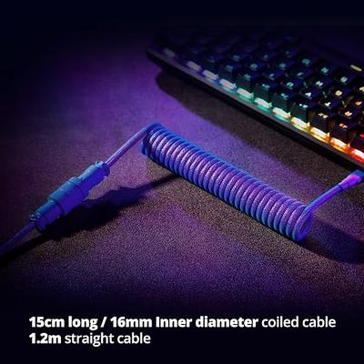  Ranked Coiled Keyboard Cable, Handcrafted Double-Sleeved  Braided Cable, USB Type C to A, 5-Pin Aviator Connector for Custom  Mechanical Gaming Keyboard
