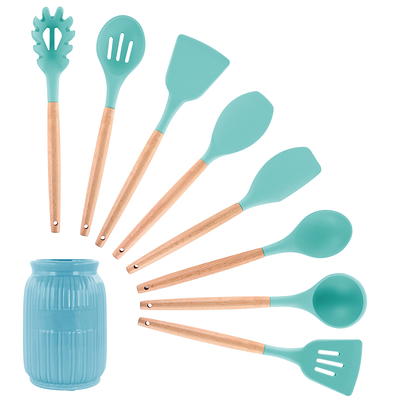 MegaChef Tool Cookware Utensil Set, 12 Piece, Light Teal