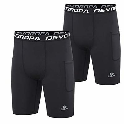 DEVOROPA Youth Boys' Compression Shorts Performance Athletic Base