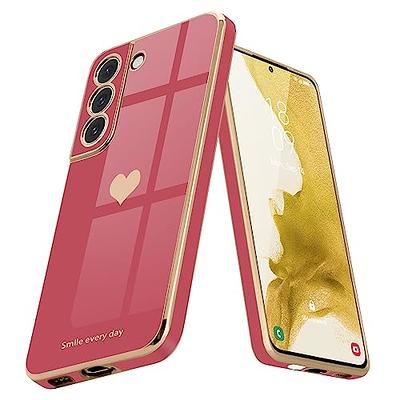 Qokey for Galaxy A03S Case 6.5(164mm),Cute Bling Plated Gold Love Heart  with Anti-Fall Camera Lens Cover Protection Soft Phone Case for Samsung