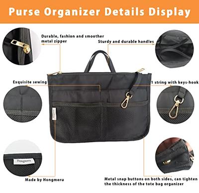 iN. Purse Organizer Insert with zipper Nylon fabric for women Handbags &  Totebag