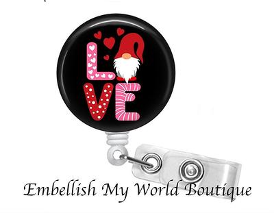 Valentine Badge/Gnome Badge Reel/Badge Holder/Id Holder/Badge Reel/Nurse  Badge/Nurse Gift/Retractable Badge/Valentine's Day Badge/Love - Yahoo  Shopping