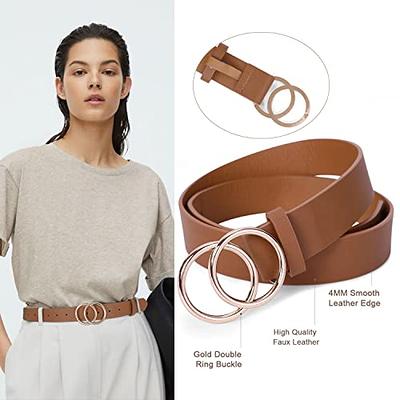 2 Wide Leather Ring Belt 