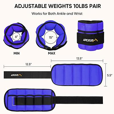APEXUP 10lbs/Pair Adjustable Ankle Weights for Women and Men, Modularized  Leg Weight Straps for Yoga, Walking, Running, Aerobics, Gym