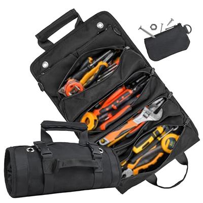 Wessleco Tool Roll,Rolling Tool Bag with 2 Detachable Pouches, Heavy Duty  Roll Up Tool Bag,Carpenter Tool Bag,Tool Roll Organizer For Mechanic,  Electrician & Hobbyist,Motorcycle,Truck (Black) - Yahoo Shopping