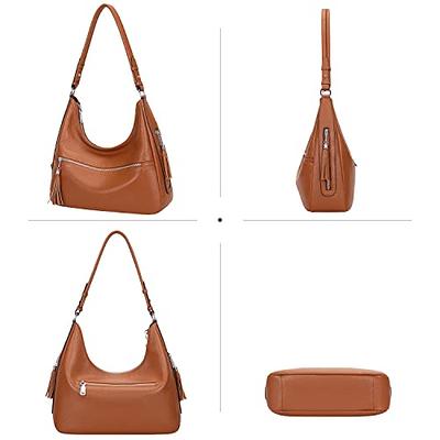 Roomy Women Handbags Hobo Shoulder Bags Tote PU Leather Purse with Adjustable Shoulder Strap and Tassel