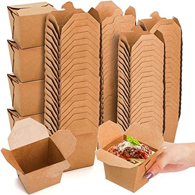 Restaurantware Bio Tek 77.8 Ounce To Go Boxes, 100 Disposable Bento Boxes -  3 Compartments, Tab Lock Closure, Kraft Paper Take Out Boxes, Serve Hot