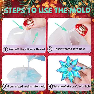 Snowflake Mold Holographic Pendant Silicone Mold Keychain Epoxy