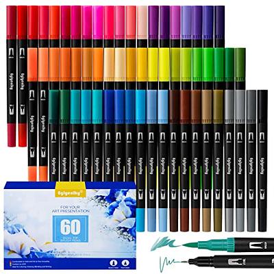  Eglyenlky Markers for Adult Coloring, 100 colors Dual Brush  Pens Art Coloring Pens with Fine Tip and Brush Tip for Adult Kids Drawing  Lettering Calligraphy Sketching Christmas Gift (White Set) 