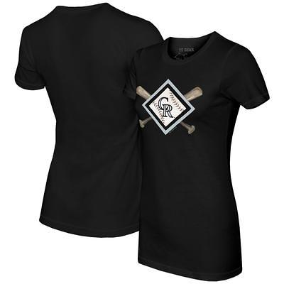 Arizona Diamondbacks Tiny Turnip Women's Diamond Cross Bats 3/4-Sleeve  Raglan T-Shirt - White/Black