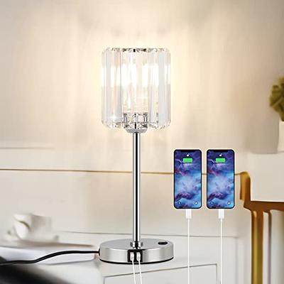 Elegant Lighting 17.5 in. Modern Royal Cut Crystal Bedside Table Silver