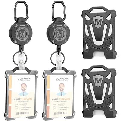Badge Holder Retractable Clip Heavy Duty Carabiner Badge Reel Keychain with  Id Cards Holder Cool Tactical ID Holder - Yahoo Shopping