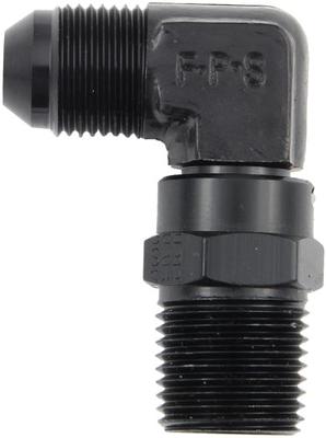 Fragola 689706-BL Hose Fitting #6 90 Deg to #6 Orb PTFE Black