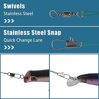 Steel Wire Traces Leader Fishing Rigs Swivels Snap Connect Bead Line Tackle  Rigs Fishing Connect Lures Baits Rig Hook Fishing Leader with Swivels Wire