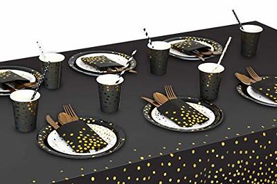 Exquisite 300 ft. x 40 in. Black Plastic Tablecloth Rolls - Disposable  Plastic Roll Table Cover Rolls - Black