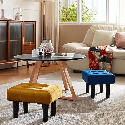 Hamgtrion Footstool Ottoman Small Ottoman Velvet Soft Footrest Ottoman with  Wood Legs Sofa Footrest Extra Seating for Living Room Entryway Office  L16H12W10inches Gold … - Yahoo Shopping