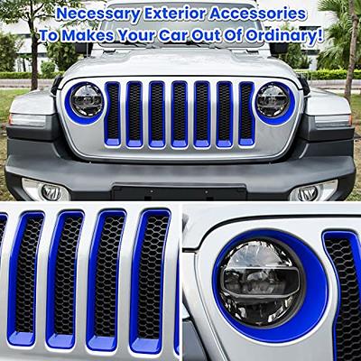 JeCar Front Grill Inserts & Headlight Trim Cover Exterior Accessories  Compatible with Jeep Wrangler 2018-2023 JL & Unlimited, Purple