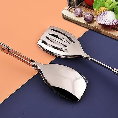 Stainless Steel Salad Tongs Egg Clip Kitchen Tool Serving Spoon