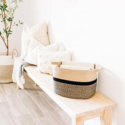 Wicker Storage Baskets/ Toilet Tank Holder, Bathroom Storage Basket,  Versatile Basket Toiletries Basket, Pink Basket for Hand Towel, 