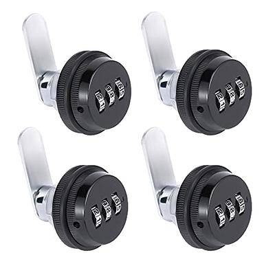 Tidorlou 4 Pack Combination Cabinet Lock, Password Coded Cabinet Lock,Combination Cam Locks with 1-1/8'' & 3/4'' Cylinder Chrome Finish,Security