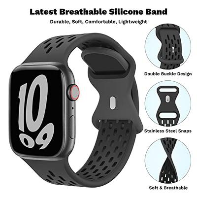 Breathable Silicone strap For Apple Watch Band 40mm 44mm 41mm 45mm