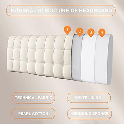 ZZYK Rectangle Bed Backboard Reading Pillow Leather Headboard Upholstered  Day Bed Backrest Wedge Bolster Removable Headboard Slipcover Lumbar