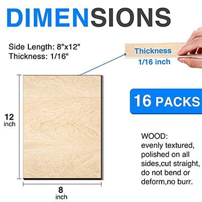 16 Pack Basswood Sheets 12x8x1/16, 1.5mm Basswood for Laser