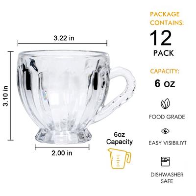 Cadamada Clear Glass Coffee Mugs, 7 OZ Espresso Mugs with Handle, Glass  Drinking Beverage Cups for L…See more Cadamada Clear Glass Coffee Mugs, 7  OZ