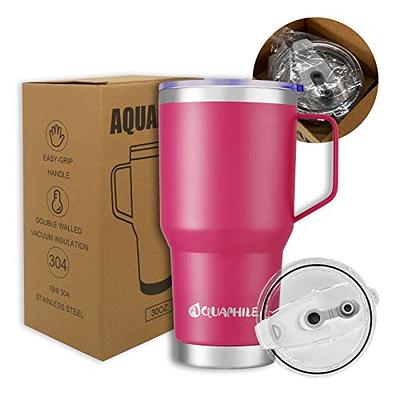 CIVAGO 20 oz Tumbler Mug with Lid and Straw, Insulated Travel Coffee Mug  with Handle, Double Wall Stainless Steel Vacuum Coffee Tumbler, Thermal Coffee  Cup, Aqua - Yahoo Shopping