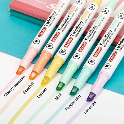 ZEYAR Cute Highlighters With Duals Tips, Cream Colors, Chisel Tip and  Bullet tip, Aesthetic Highlighter Marker, No Bleed Dry Fast Easy to Hold