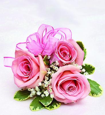 Pink Mini Garden Rose Wrist Corsage