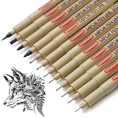 12 Colors] 0.5 Mm Micro, Fineliner Pen Set Ink, Fine Point Pen,Multi-Liner,  Sketching, Anime,Artist Illustrating/ Technical Drawing,Office Documents